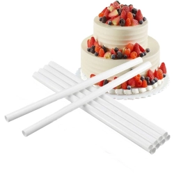 Wspornik do tortu 40cm 10 szt wsporniki do piętrowego rurki długie biały